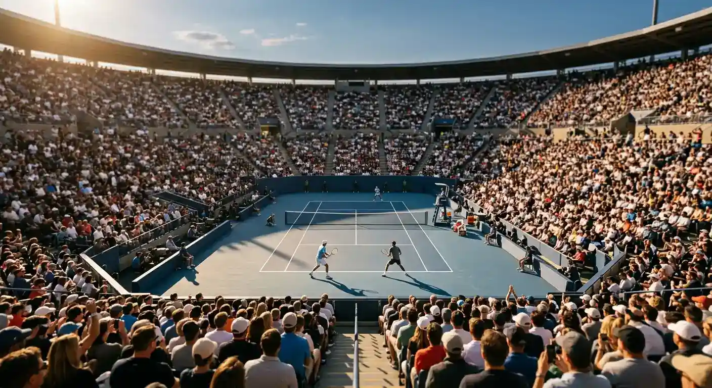 Grand-Slam-Centre-Court mit vollem Publikum bei Best-of-Five-Match