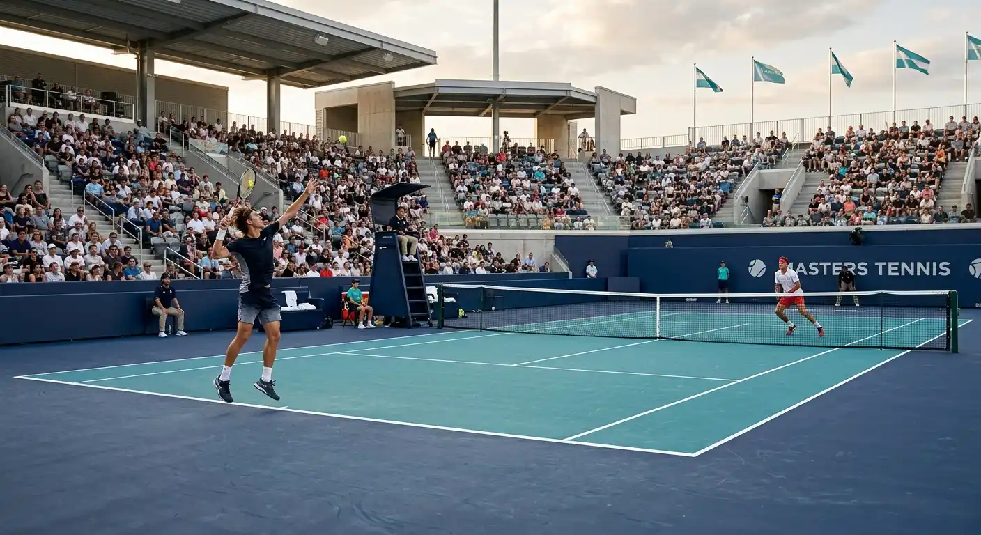 Masters-1000-Tennisarena mit Top-Spielern im Halbfinale